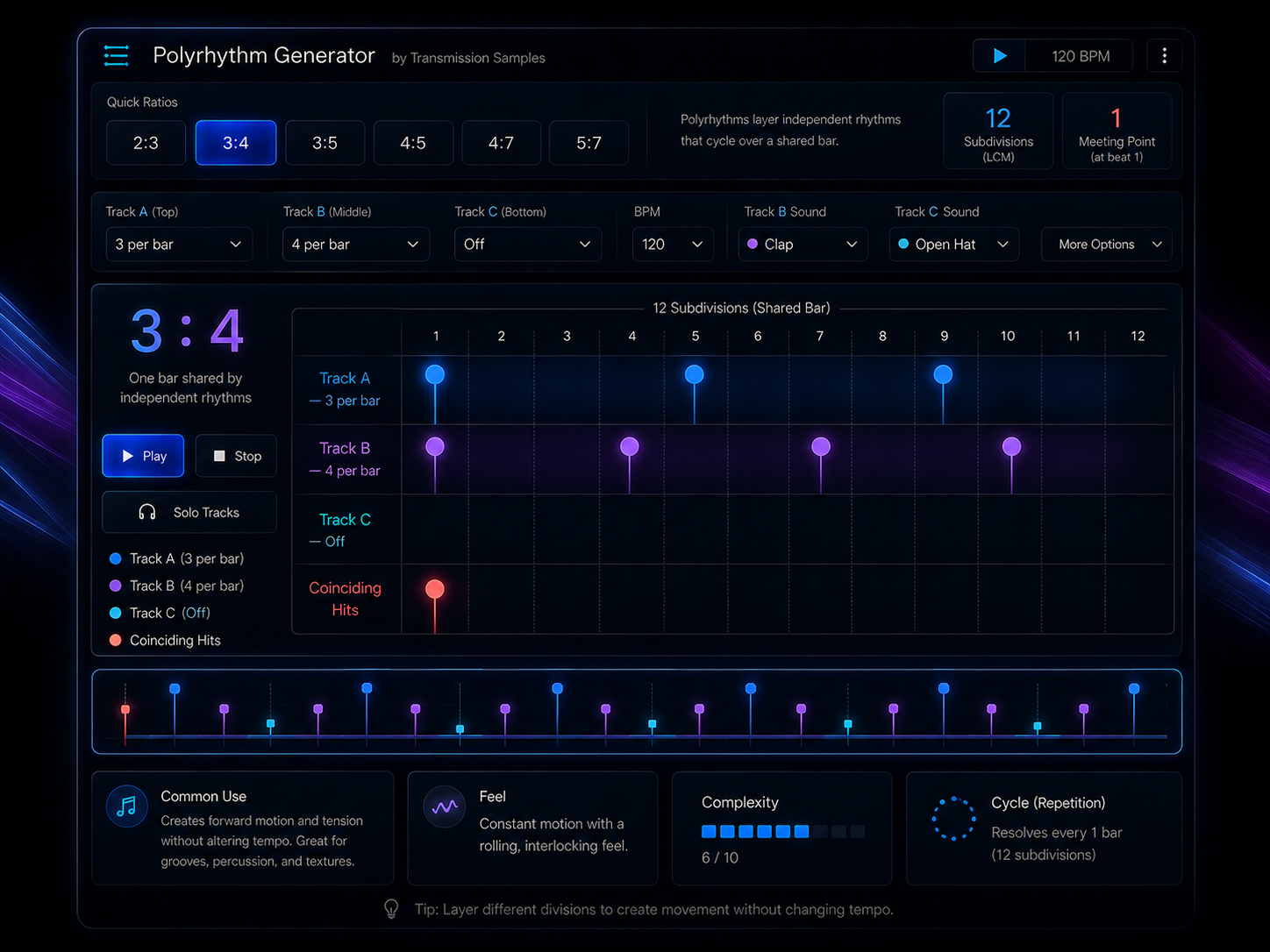 Polyrhythm Generator interface preview